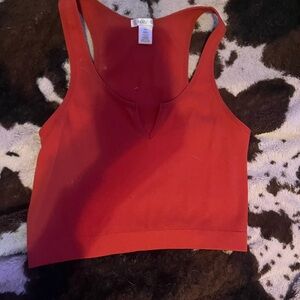 Red Sleeveless Crop Top